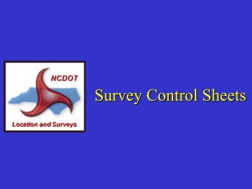 Control Sheets - Connect NCDOT