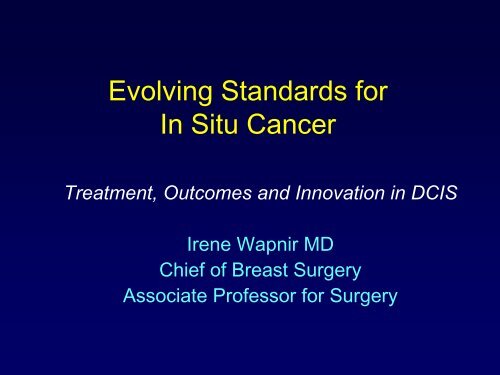 Ductal Carcinoma In Situ - Stanford Hospital & Clinics