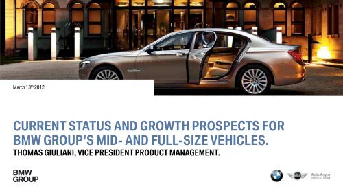 Presentation Thomas Giuliani (Update and prospects ... - BMW Group