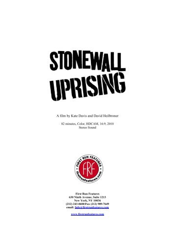 Stonewall Uprising - First Run Features