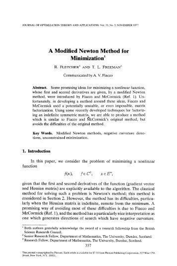 A modified Newton method for minimization