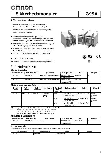 G9SA Datablad