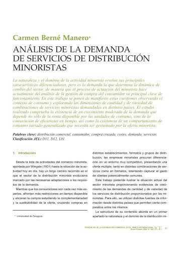 análisis de la demanda de servicios de distribución minoristas