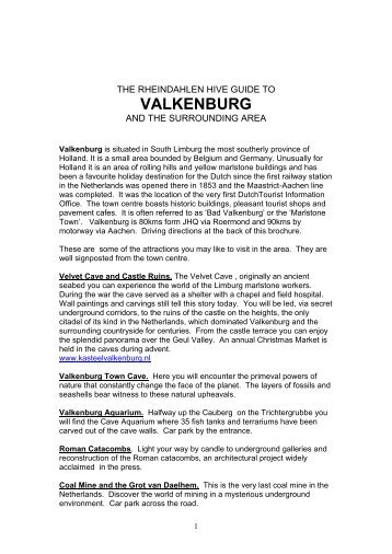 THE HIVE GUIDE TO VALKENBURG AND THE ... - BrunssumBrits