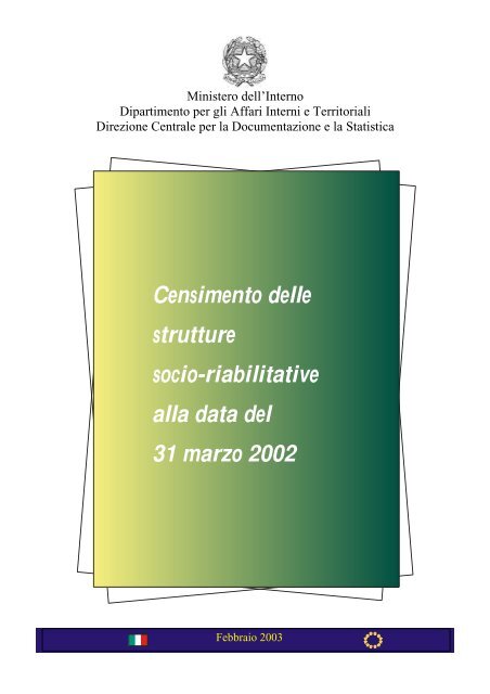 Censimento delle strutture socio-riabilitative alla data del 31 marzo ...