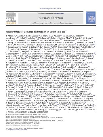 Measurement of acoustic attenuation in South Pole ice - IceCube ...