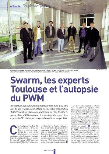 Swarm, les experts Toulouse et l'autopsie du PWM - Cnes