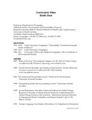 Curriculum Vitae: Kirstin Dow - College of Arts and Sciences ...