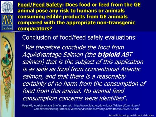 An Overview of Transgenic Fish - Department of Animal Science ...