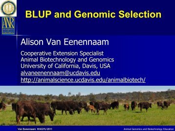 BLUP and Genomic Selection - Department of Animal Science - UC ...