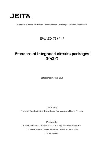 Standard of integrated circuits packages (P-ZIP) - JEITA