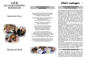 Flyer JSG Homepage - Julius Stursberg Gymnasium