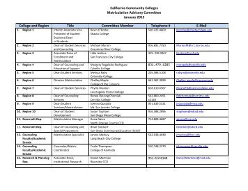 Matriculation Advisory Committee