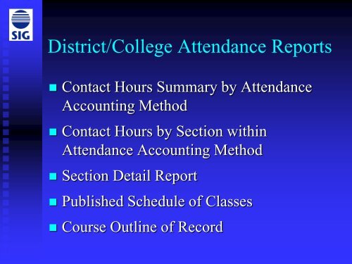 Attendance Accounting