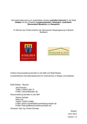 2012-07-17 Stadt Stolpen Information Projekt ... - Arcor.de