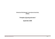 Principles of good governance September 2009 - PRMIA