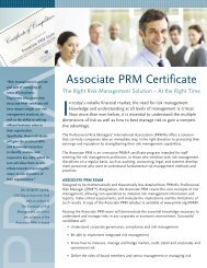 Associate PRM Certificate - PRMIA