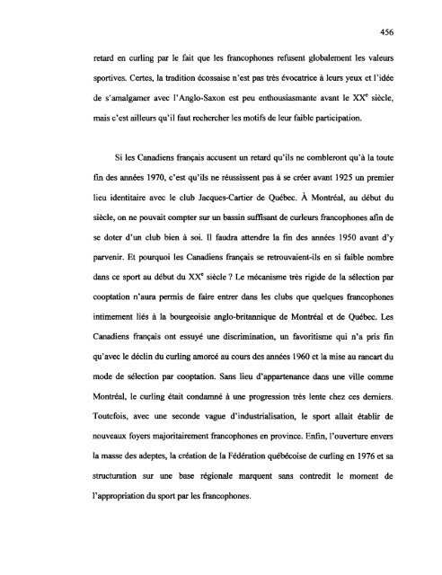 une histoire sociale du curling au Québec de 1807 à 1980