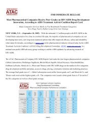 ATAC Pharmaceutical Company HIV/AIDS Report Card Press Release