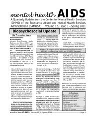 Mental Health Aids. Spring 2011. - Substance Abuse and Mental ...