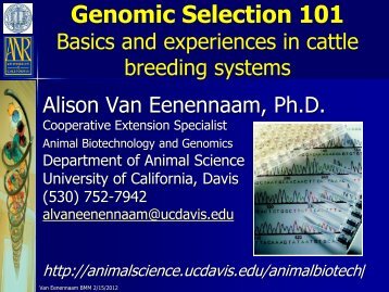 Genomic Selection 101 - Department of Animal Science