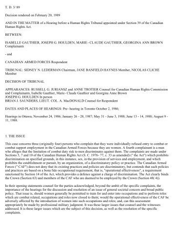 T. D. 3/ 89 Decision rendered on February 20, 1989 AND IN THE ...