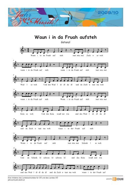 Waun i in da Fruah aufsteh - Jahr zur Musik