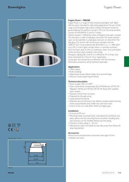 Selection guide – Downlights