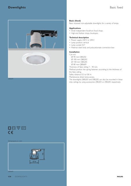 Selection guide – Downlights