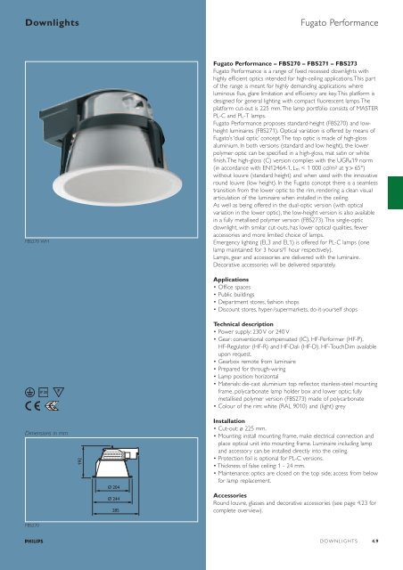 Selection guide – Downlights