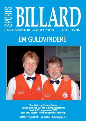 EM GULDVINDERE - Den Danske Billard Union