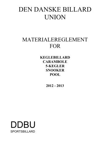 Materialereglement - Den Danske Billard Union