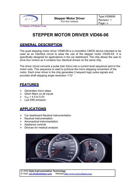 STEPPER MOTOR DRIVER VID66-06 - Guy Carpenter
