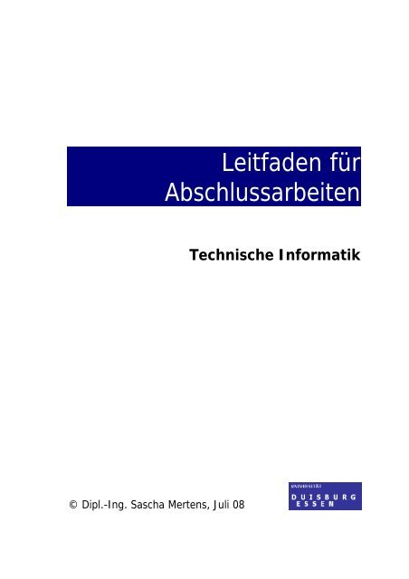 Leitfaden für Abschlussarbeiten - Technische Informatik