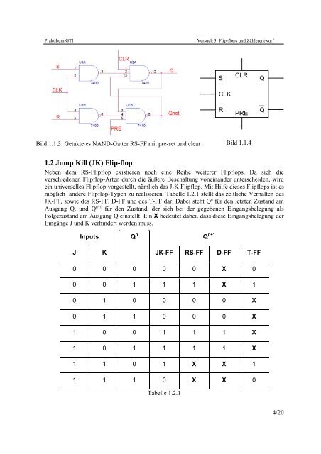 Flipflops und Zählerentwurf - Technische Informatik