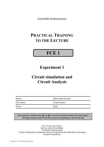 Lab 2: Circuit simulation and analysis