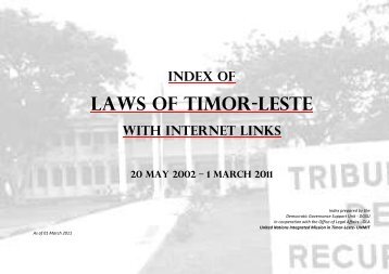 Laws OF Timor-Leste - Unmit