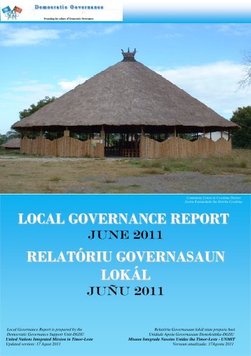 local governance report relatóriu governasaun lokál - Unmit