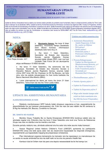 HUMANITARIAN UPDATE TIMOR-LESTE - Unmit