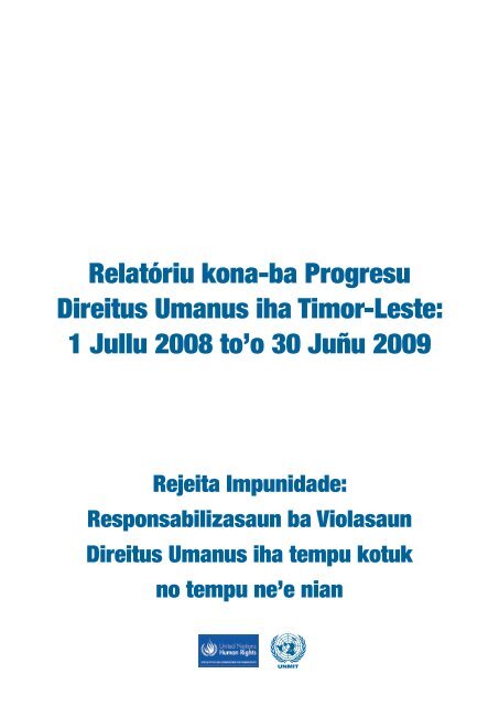 Relatóriu kona-ba Progresu Direitus Umanus iha Timor-Leste: 1 ...