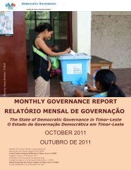 monthly governance report relatório mensal de governação ... - Unmit
