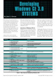 Developing Windows CE 3.0 Systems - Embedded Computing Design