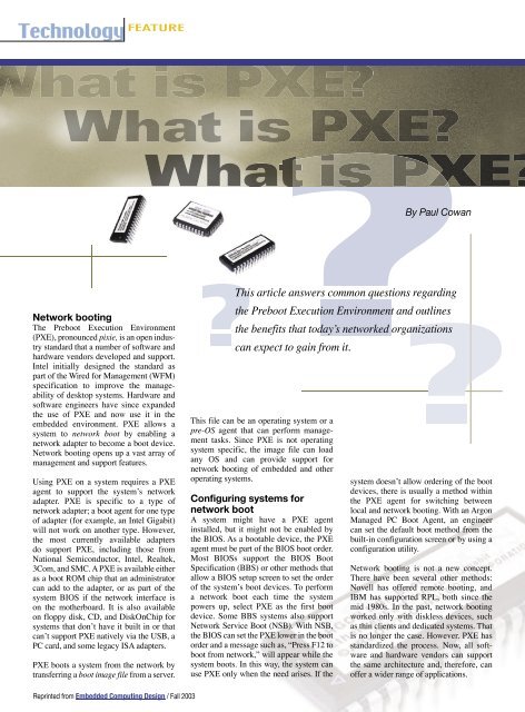 What is PXE? - Embedded Computing Design