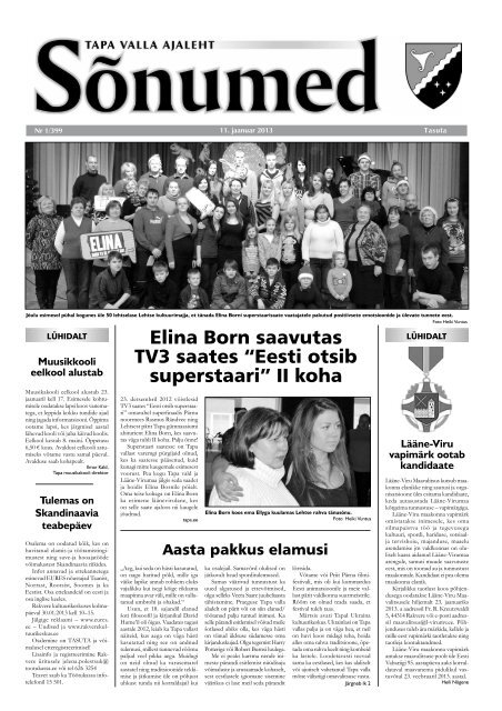 Sõnumed nr 1 - jaanuar 2013 - Tapa vald