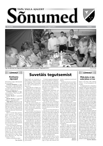 Sõnumed nr 8 - august 2012 - Tapa vald