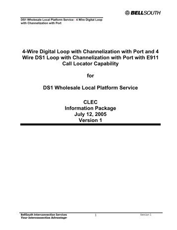 4-Wire Digital Loop with Channelization with Port and 4 Wire DS1 ...