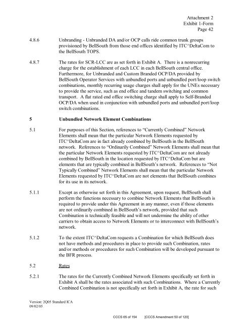 DeltaCom, Inc. (fka ITCD Stand-Alone AL MTSR, LNP Recovery ...