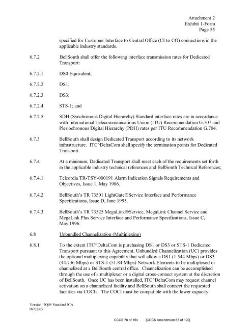 DeltaCom, Inc. (fka ITCD Stand-Alone AL MTSR, LNP Recovery ...