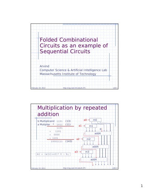 Folded Combinational Circuits as an example of Sequential Circuits ...