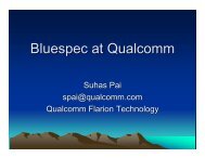 Bluespec at Qualcomm - MIT